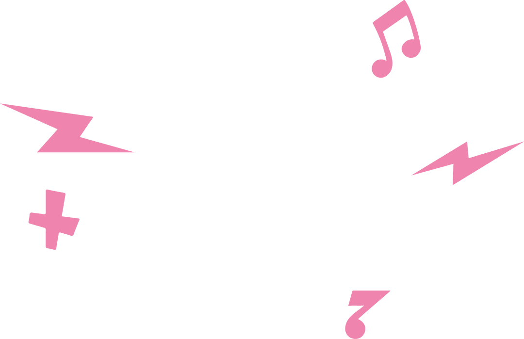 Abstract Icon Collage on Transparent Background with Music and Playful Theme