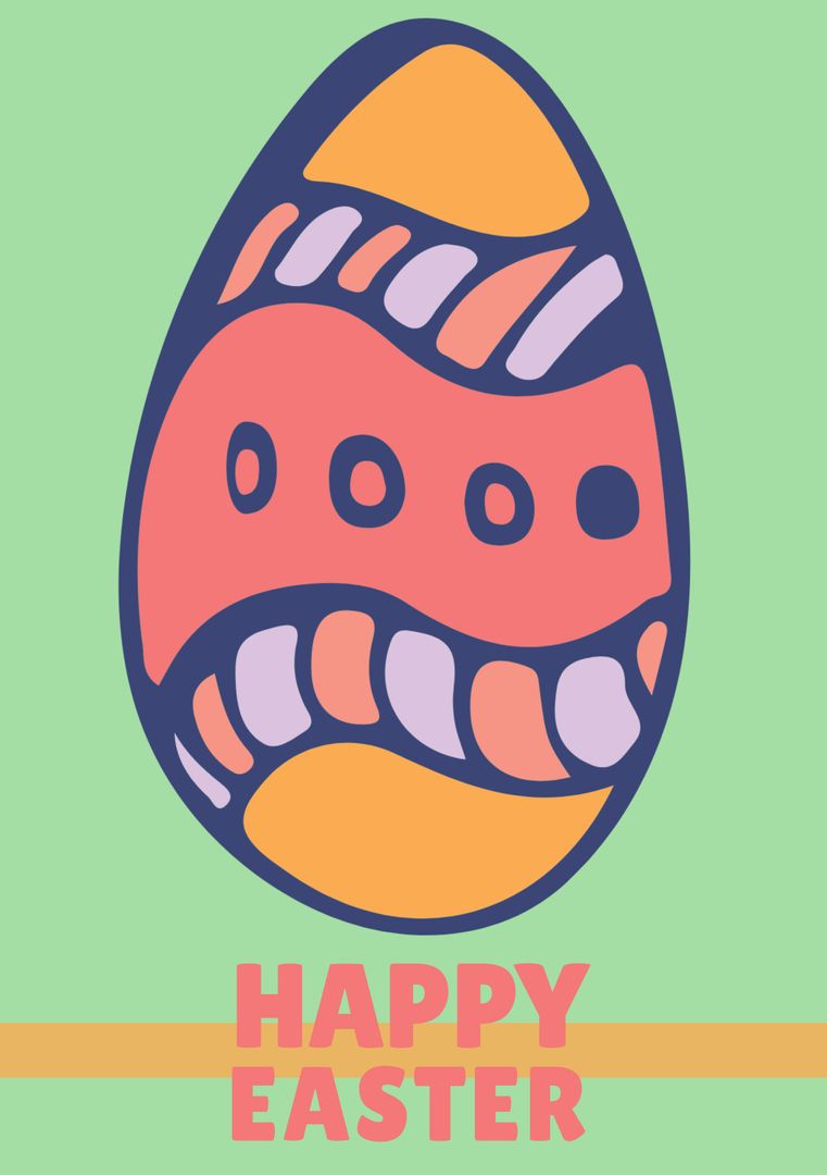 Vibrantly Decorated Easter Egg on Colorful Background