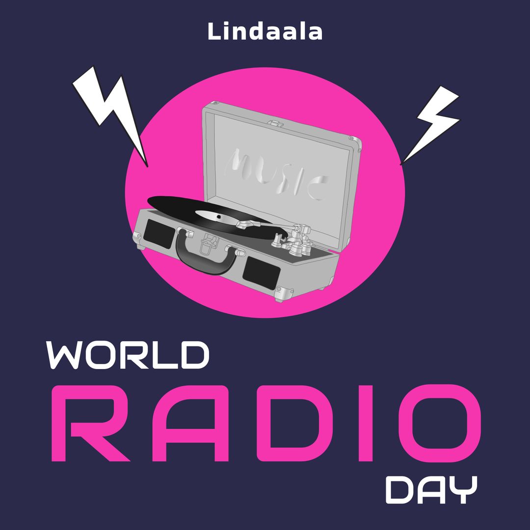 Vintage Turntable Celebrating World Radio Day