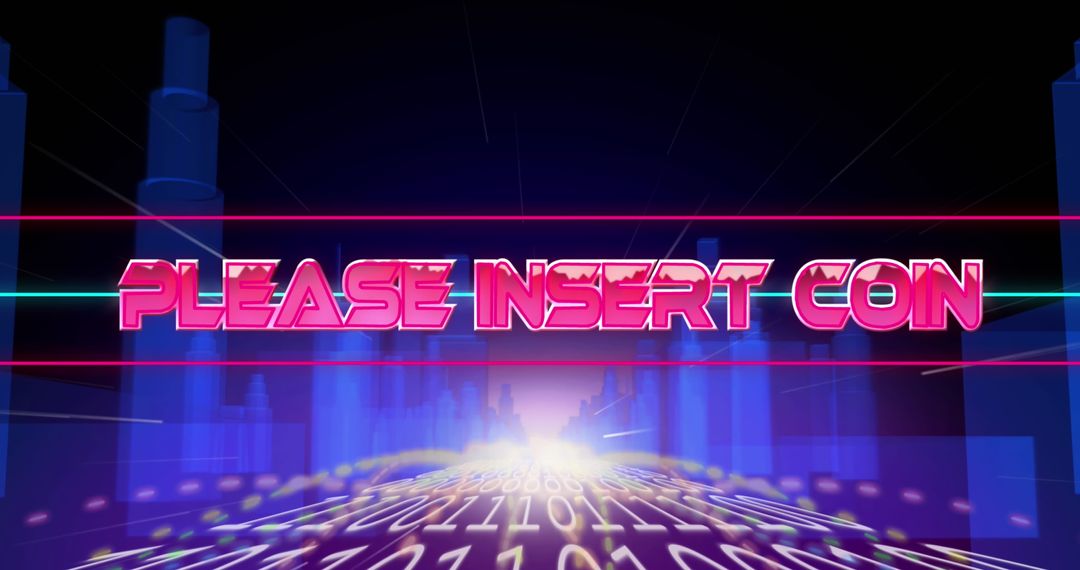 Digital Game Over Request Please Insert Coin Arcade