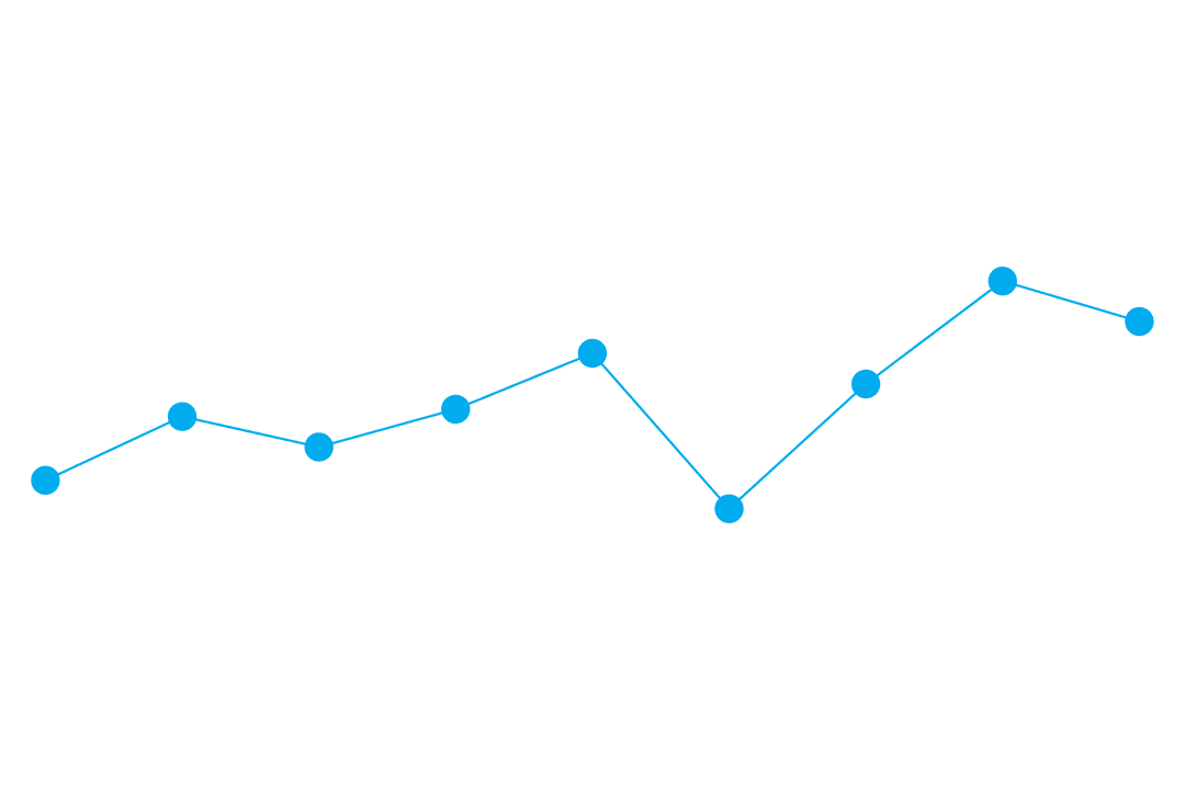 Blue Line Chart on Transparent Background for Presentation Design