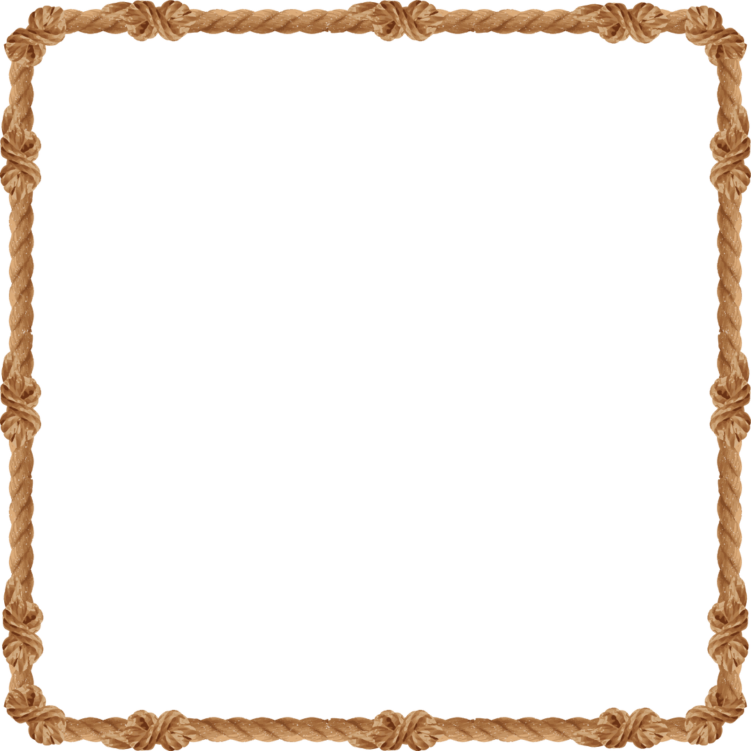Decorative Twisted Rope Frame on Transparent Background