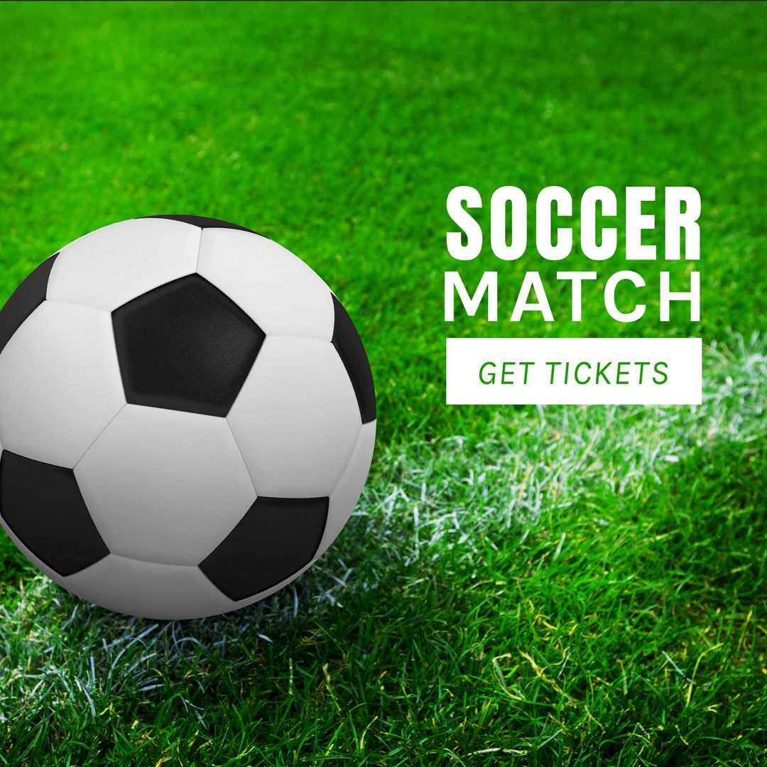 Soccer Match Ticket Promotion on Lush Green Field