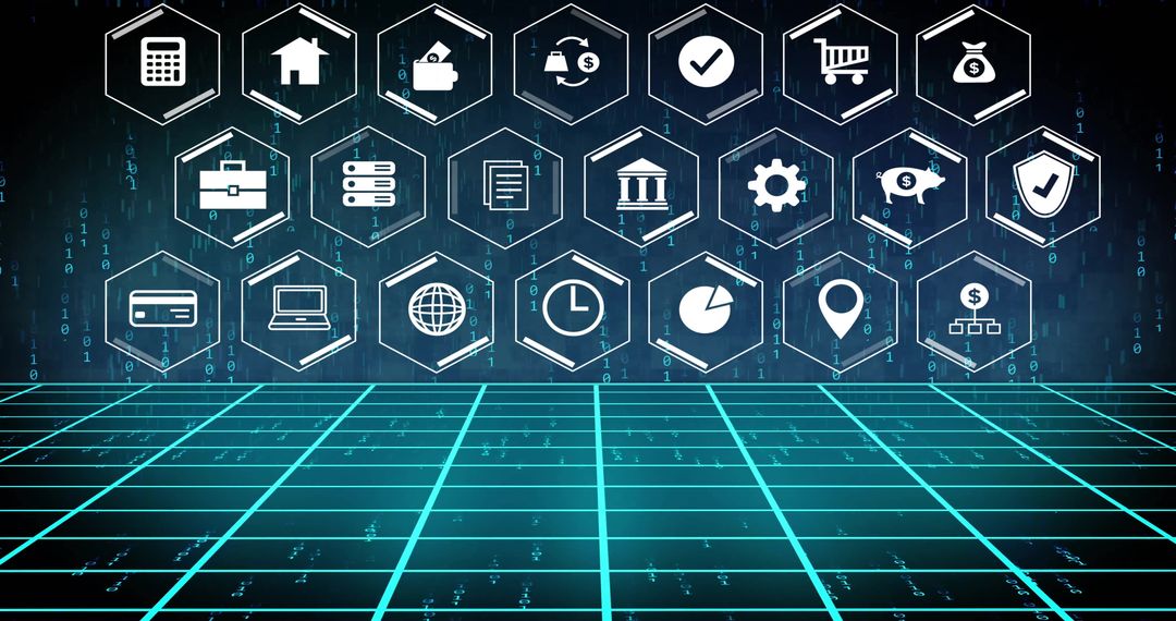 Futuristic Digital Icons Technology Interface