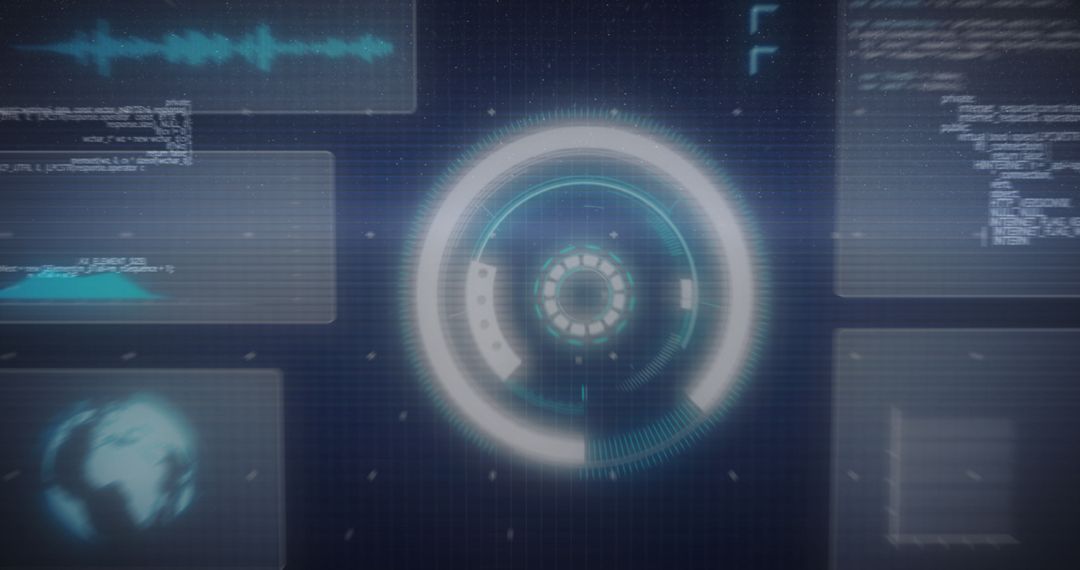 Futuristic Digital Interface with Data Visualization Elements