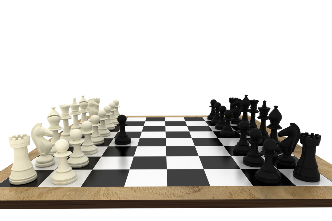 Transparent Black and White Chess Pieces on Wooden Chess Board - Download Free Stock Images Pikwizard.com