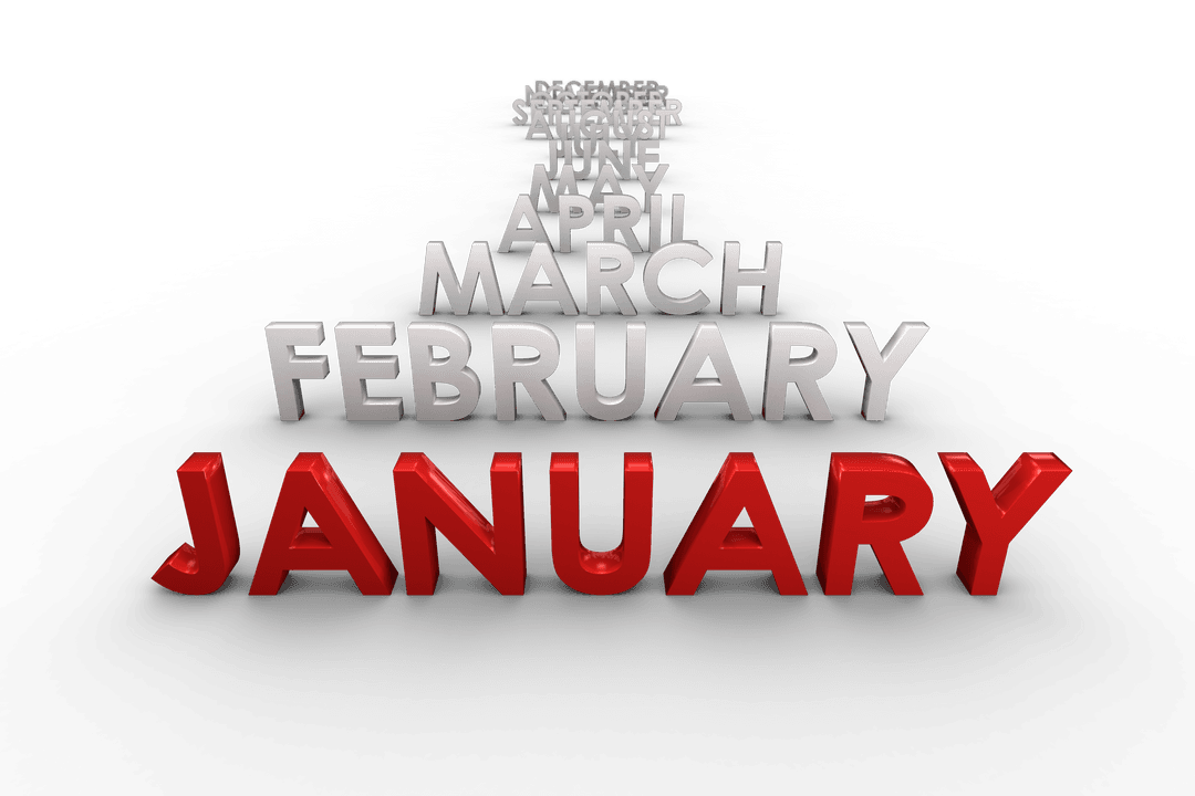 Transparent Months Vector New Year Concept Illustration