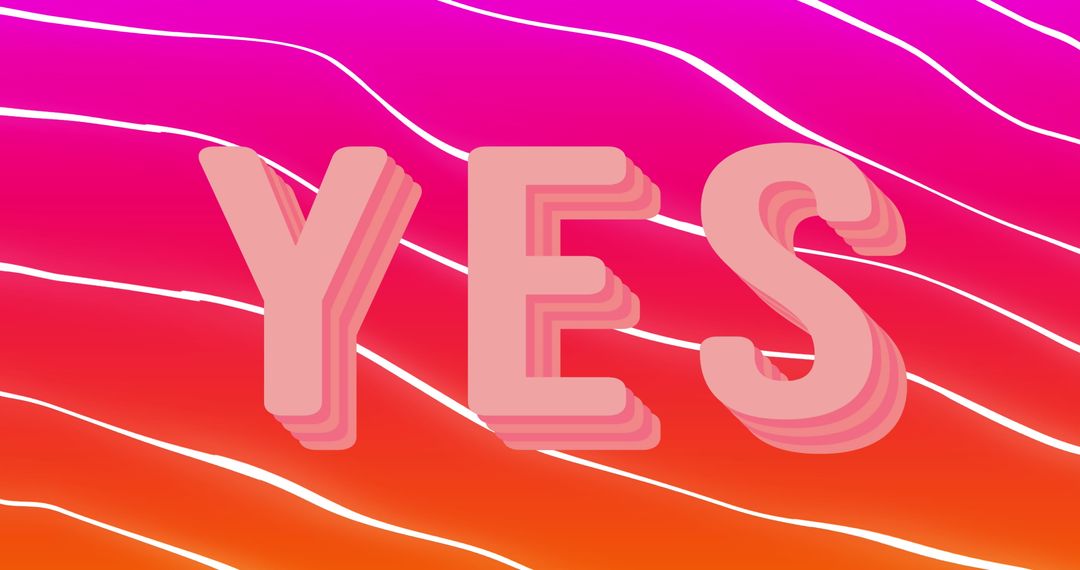 Retro Style YES Text on Vibrant Gradient Background