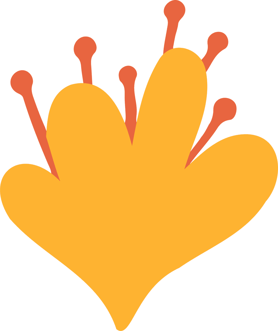 Minimalist Abstract Floral Shape on Transparent Background