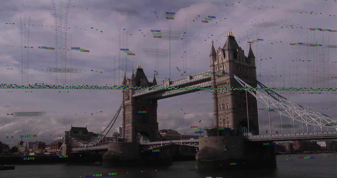 Techno-Glitch Aesthetic Bridge Highlights Interrupted Reality