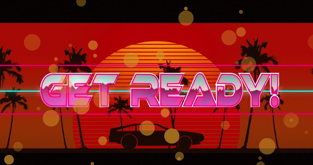 Retro Futurism Digital Interface with Get Ready Text