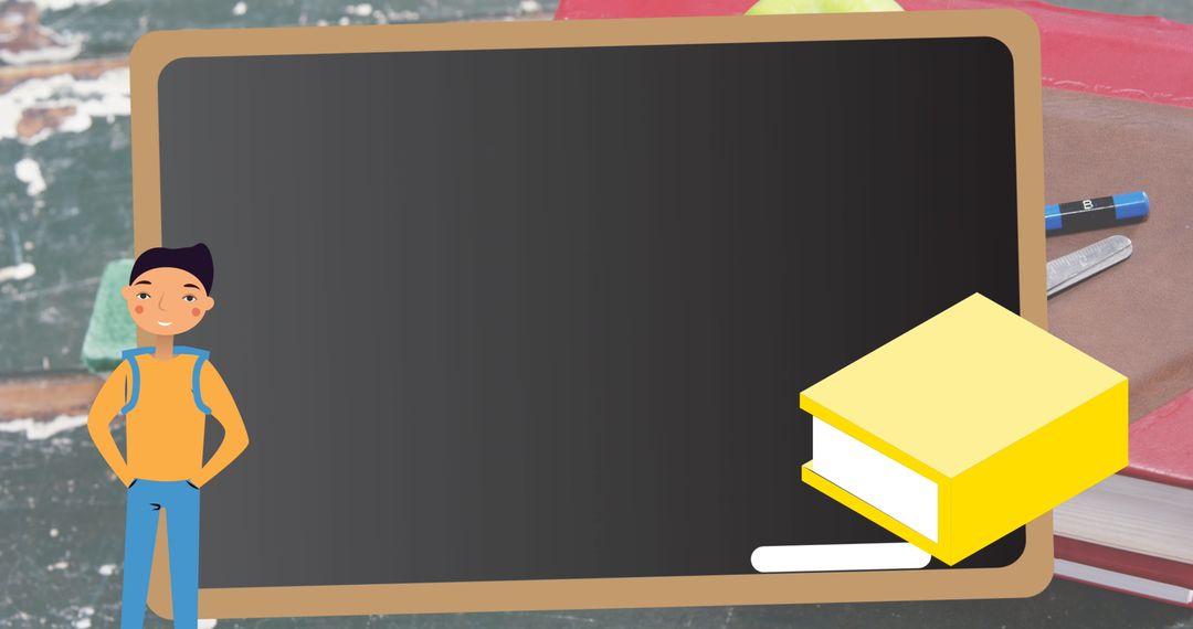 Colorful Educational Concept with School Supplies Animation