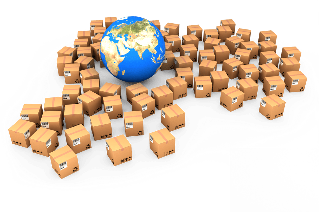 Transparent Global Deliveries Concept with Numerous Parcels