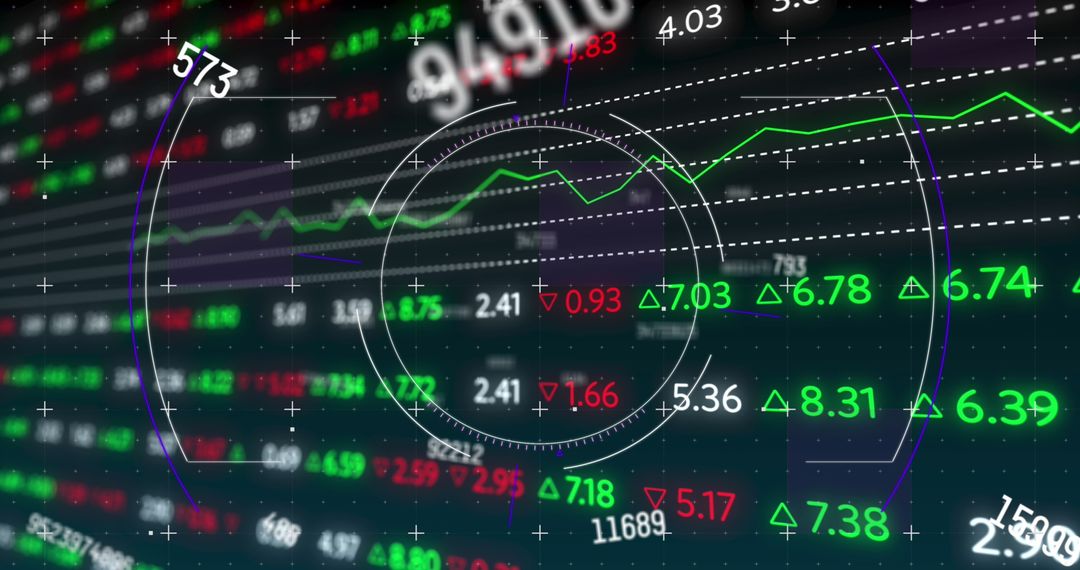 Data Processing Over Stock Market Displaying Industrial Analysis