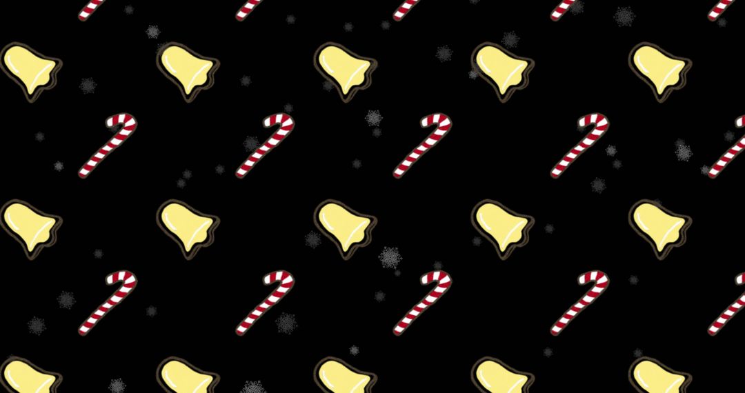 Festive Holiday Pattern with Bells and Candy Canes - Free Images, Stock Photos and Pictures on Pikwizard.com