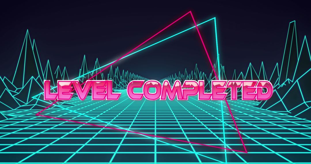 Retro Game Level Completion Announcement