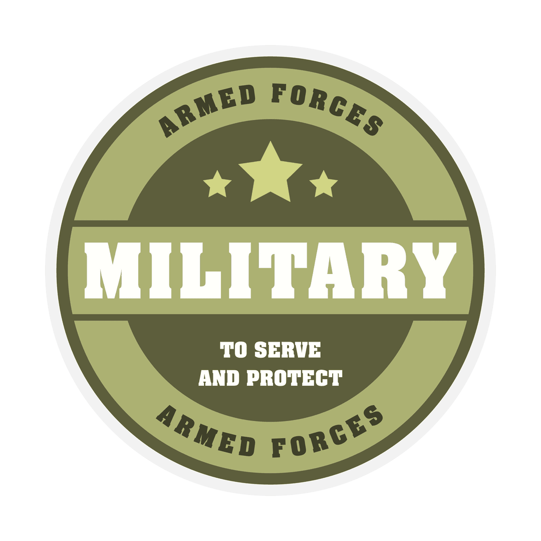 Military Armed Forces Badge Design on Transparent Background