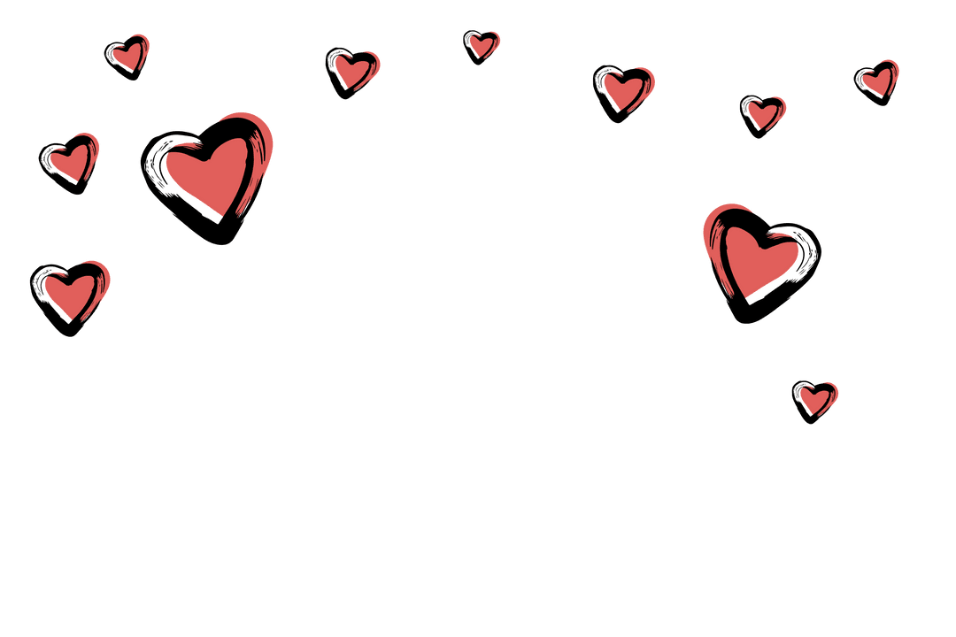 Romantic Heart Symbols on Transparent Background Vector Illustration