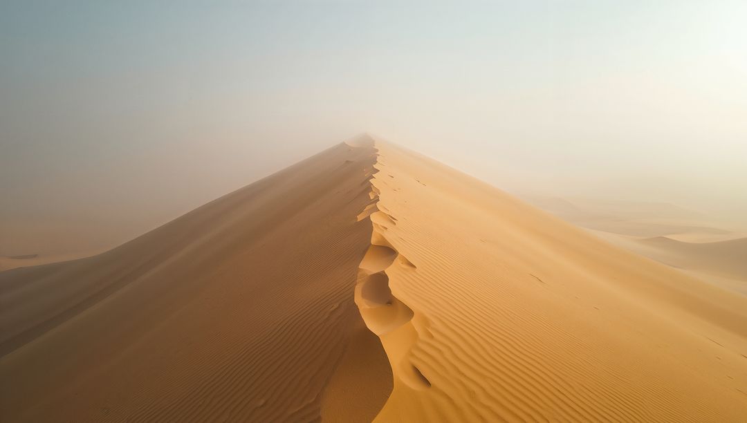 Majestic Desert Dune Ridge with Interplay of Light and Shadows
