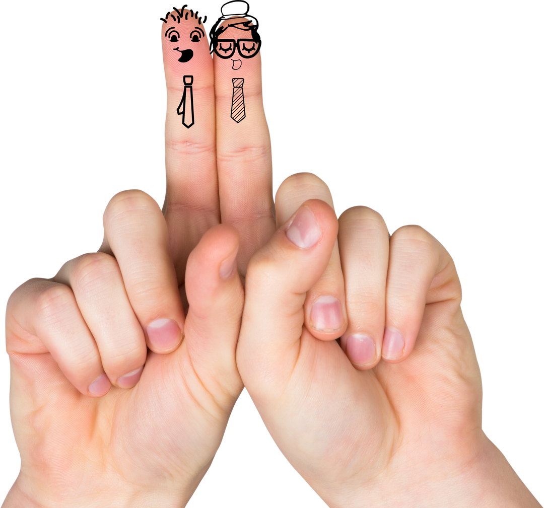 Humorous Fingers with Faces and Ties Vector on Transparent Background - Download Free Stock Images Pikwizard.com