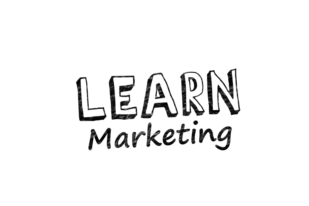 Learn Marketing Text on Transparent Background Illustration