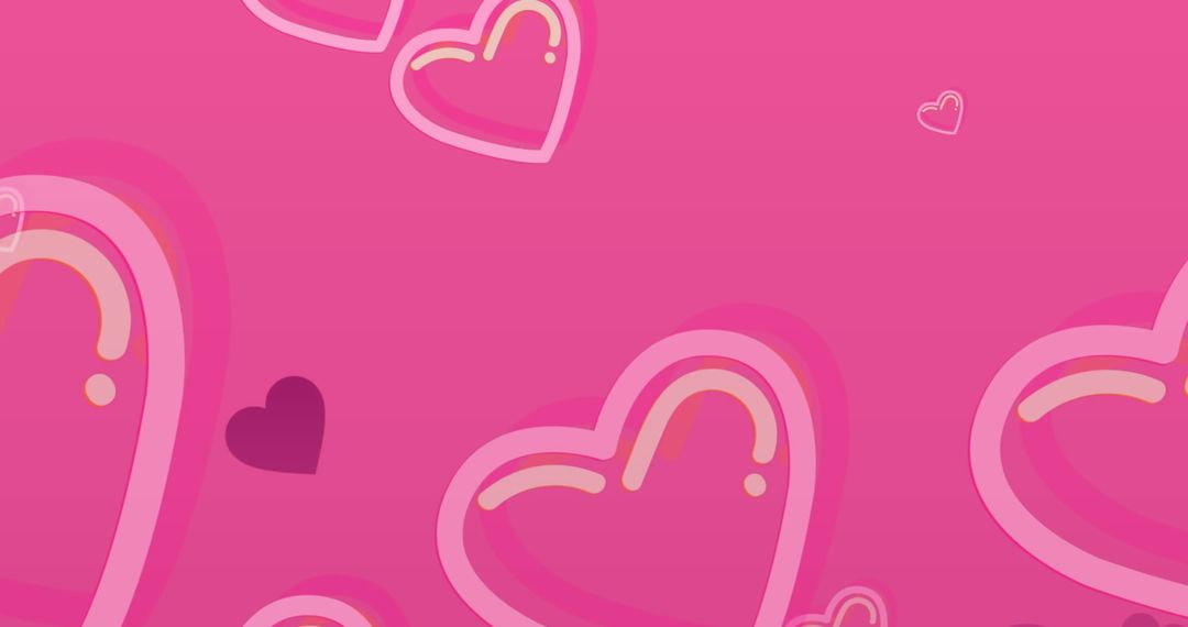 Floating Heart Icons on Pink Background for Valentine's Day