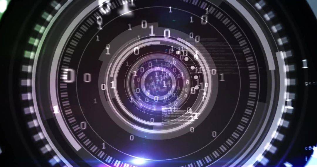 Futuristic Digital Binary Code Illustrated Concept