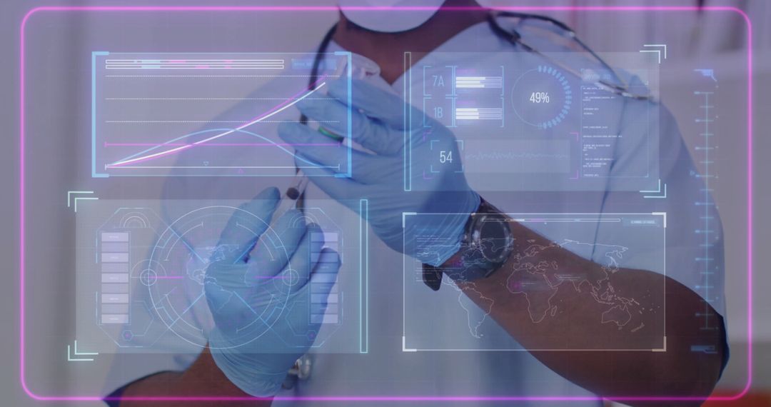 Futuristic Healthcare with Digital Interface and Doctor