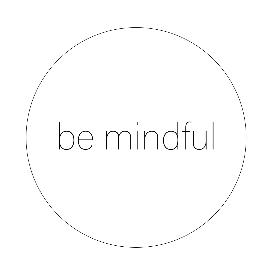 Be Mindful Text Design on Transparent Background