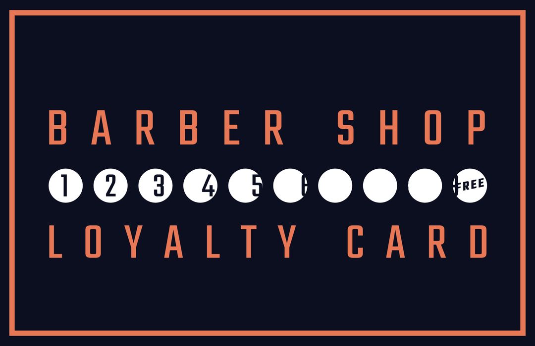 Barber Shop Loyalty Punch Card for Customer Rewards - Download Free Stock Templates Pikwizard.com