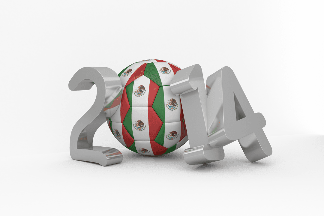 Creative 2014 Mexico Flag Soccer Ball Concept Transparent Background
