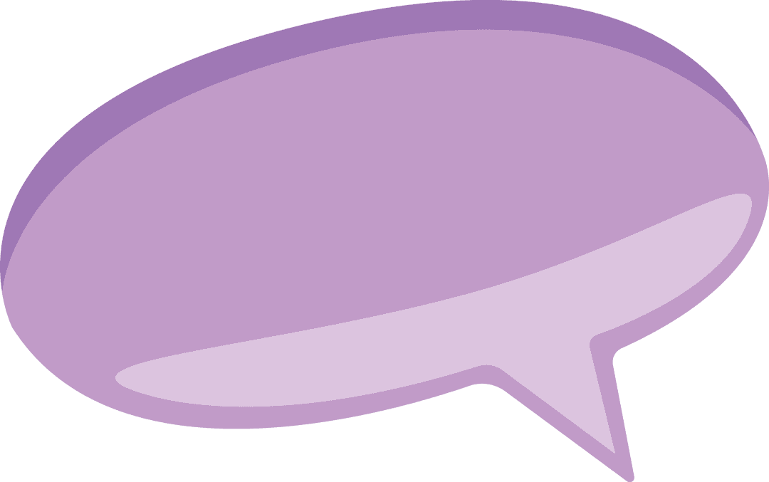Purple Speech Bubble Illustration on Transparent Background