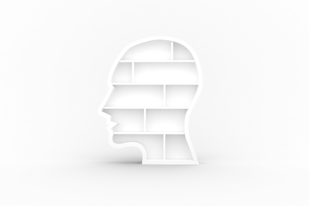 Transparent Head Shaped Shelves Concept Illustration - Download Free Stock Images Pikwizard.com