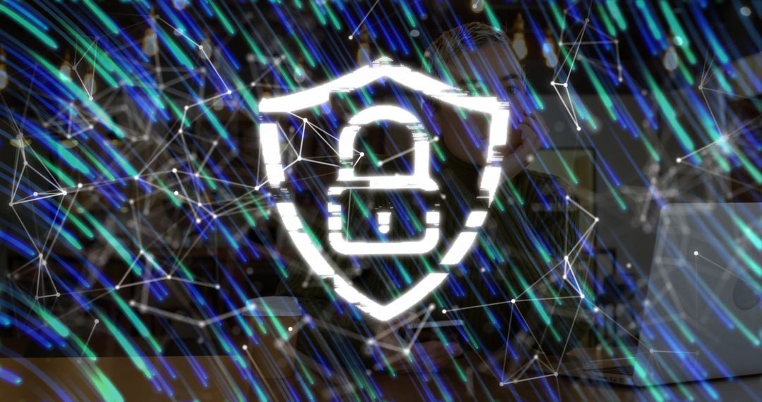 Padlock Symbol In Digital Network Concept Background