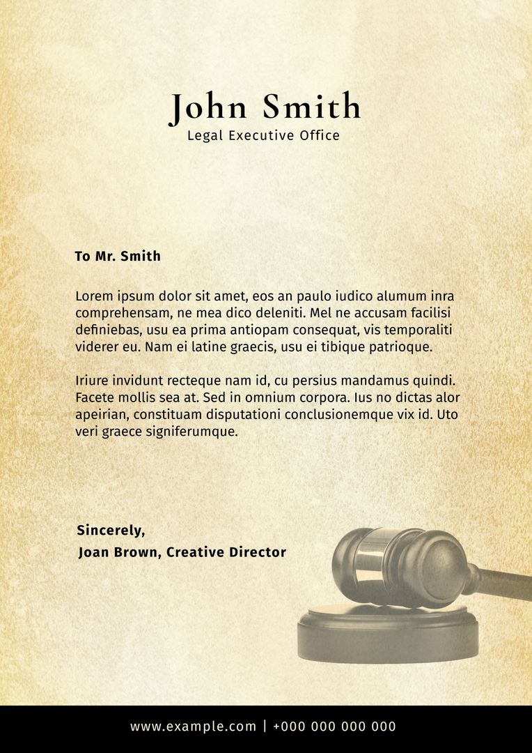 Professional Law Firm Letterhead with Gavel and Legal Branding - Download Free Stock Templates Pikwizard.com