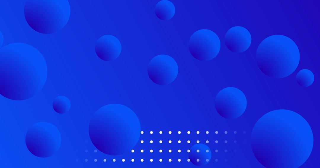 Abstract Blue Spheres with Dot Design on Gradient Background