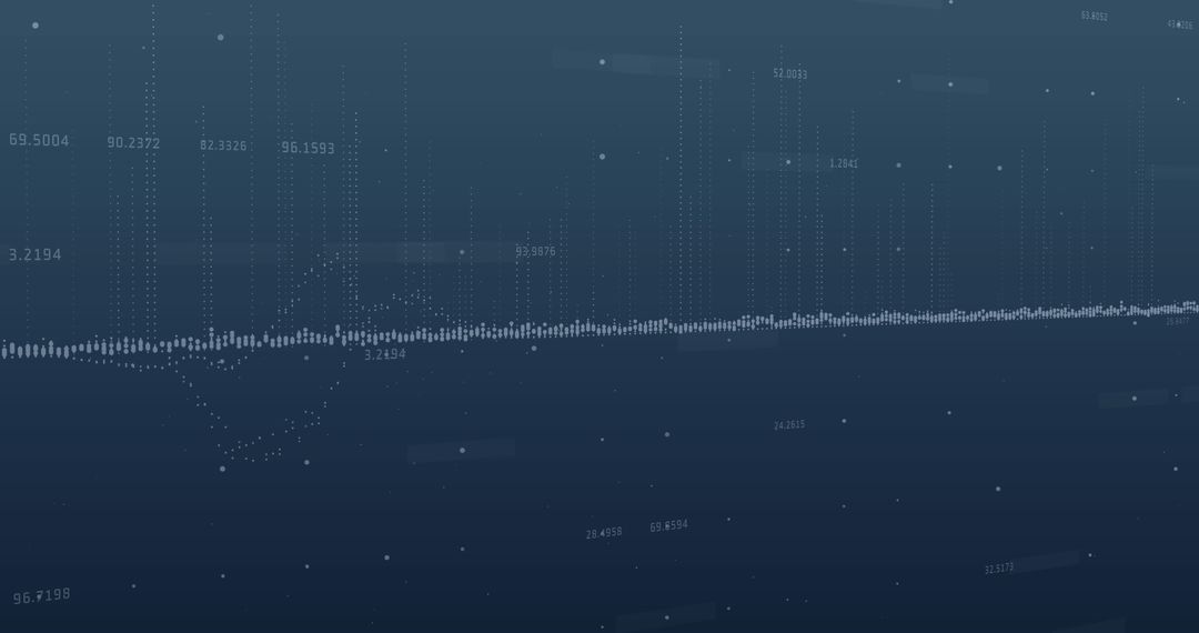 Abstract Digital Data Visualization with Dots and Numbers