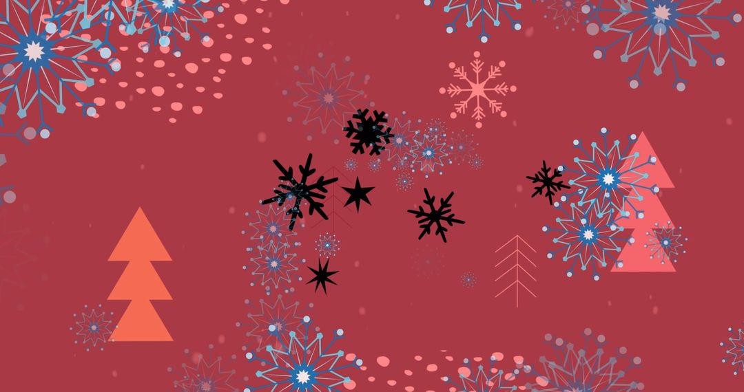 Festive Snowflakes and Christmas Patterns Background