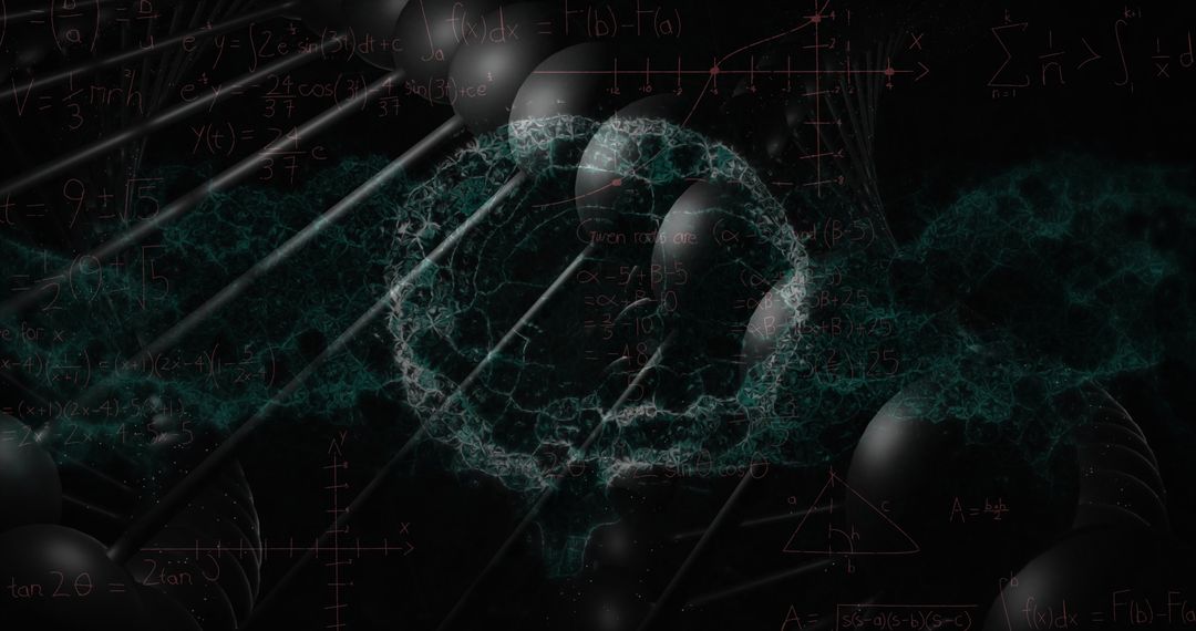 Rotating DNA with Brain Image Highlighting Human Biology and Technology
