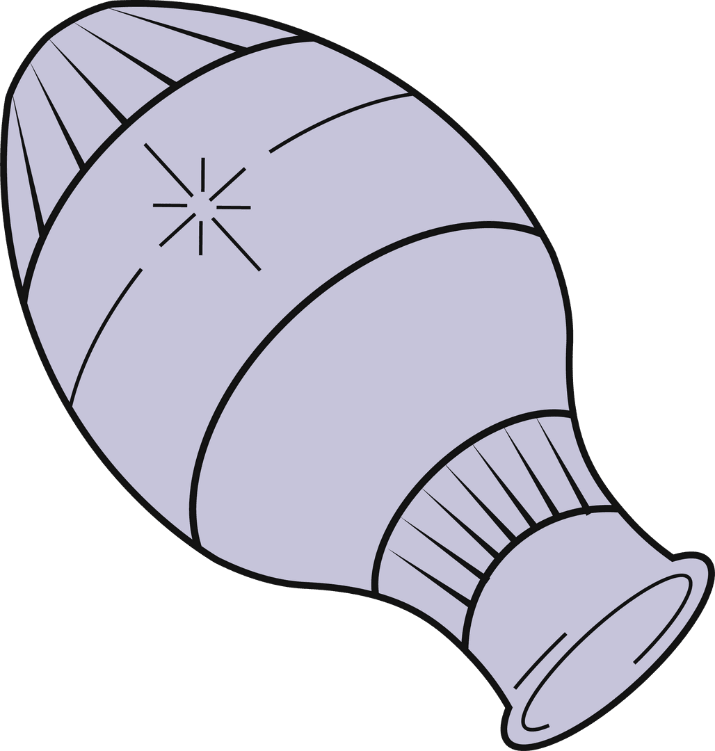 Ceramic Vase with Stripes and Satrburst Design Transparent Background