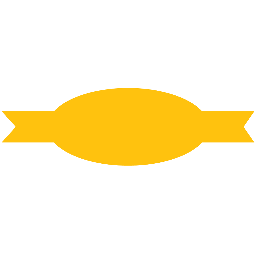 Yellow Banner with Copy Space on Transparent Background
