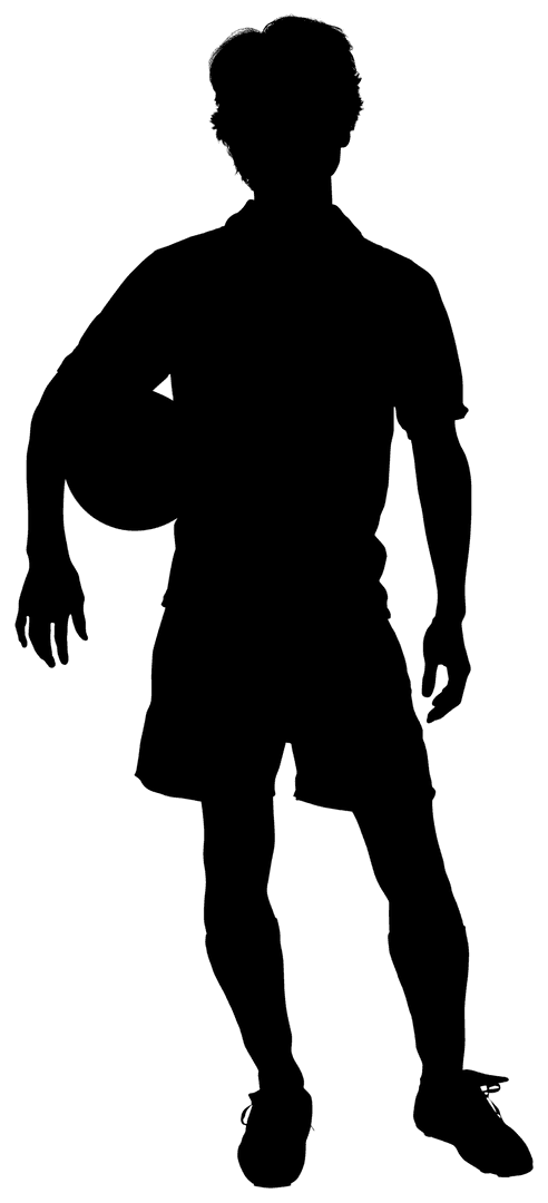Silhouette of Football Player in Action on Transparent Background
