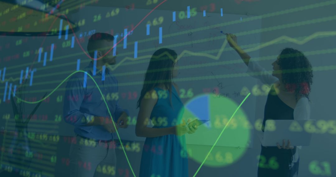 Stock Market Analysis Meeting with Colleagues and Data Visualization