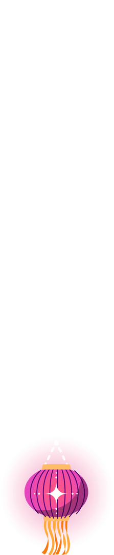 Elegant Purple and Gold Lantern on Transparent Background