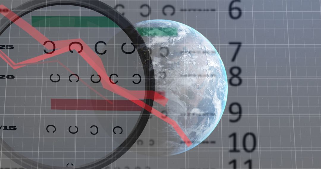 Global Business Analytics Concept with Earth and Data Graphs