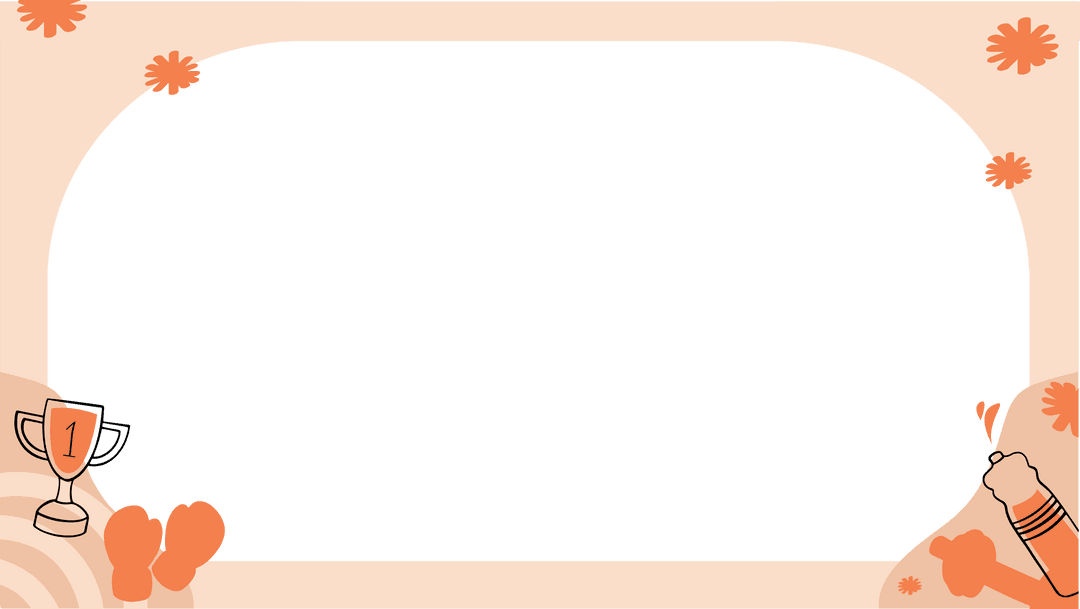 Decorative Frame with Achievement and Creative Motifs on Transparent Background