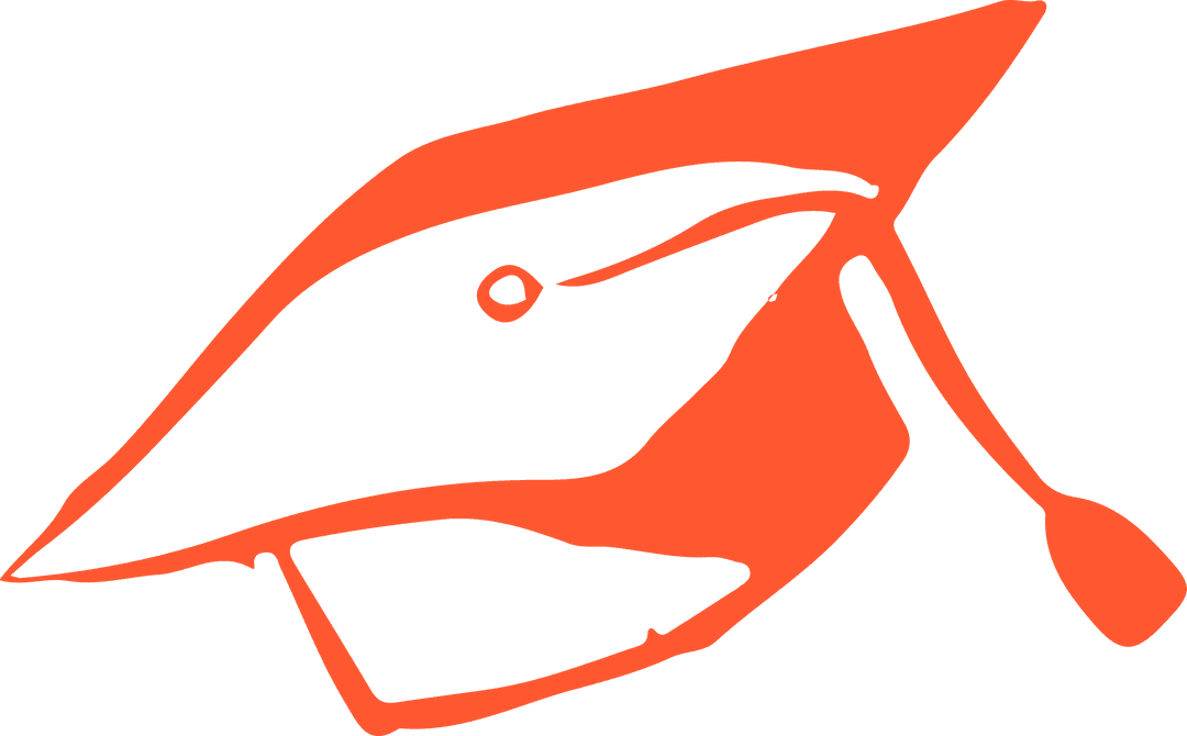 Transparent Orange Graduation Cap Icon Representing Academic Success