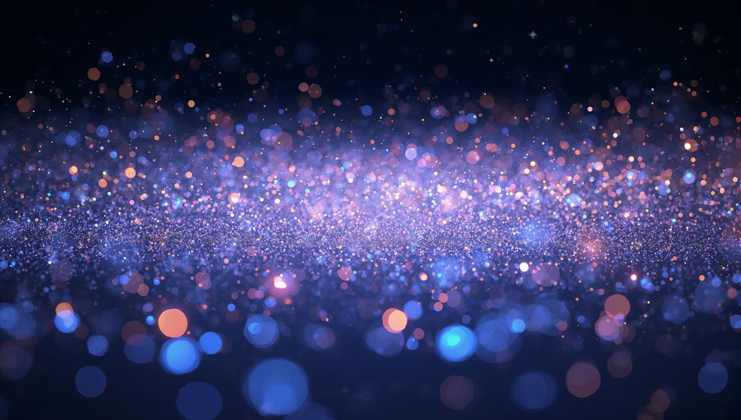 Shimmering Violet Navy Glitter Bokeh Band Creating Luminous Abstract Background