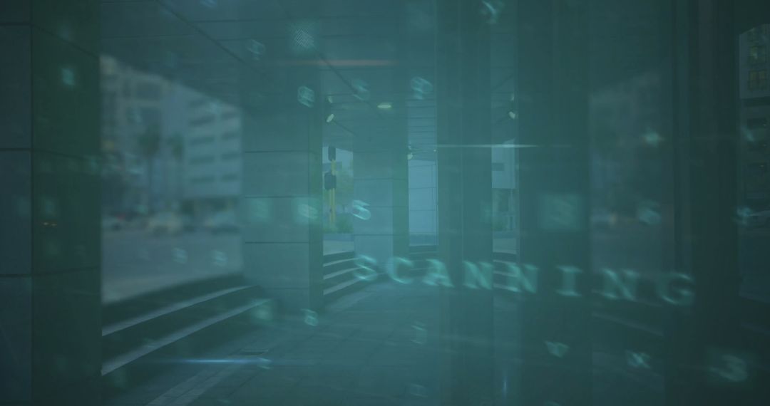 Futuristic Financial Data Projection on Cityscape