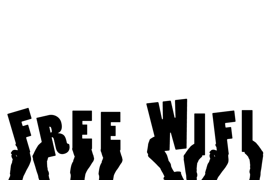 Transparent Hand Holding Free Wifi Icon on Clear Background